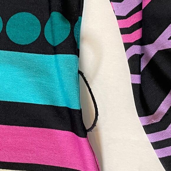 Jersey, Stretch, Bodycon, Geometric, Colorful, 70s Inspired Dress, Size 10 - Picture 7 of 15